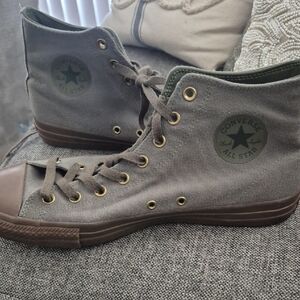 Converse Canvas High-Tops in Khaki and Dark Brown MENS 12